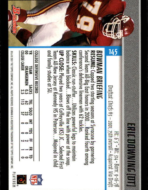 2001 Bowman Football Card Pick