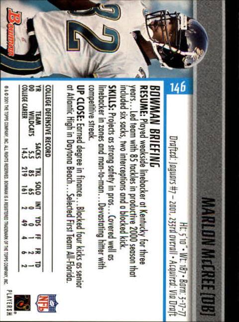 2001 Bowman Football Card Pick