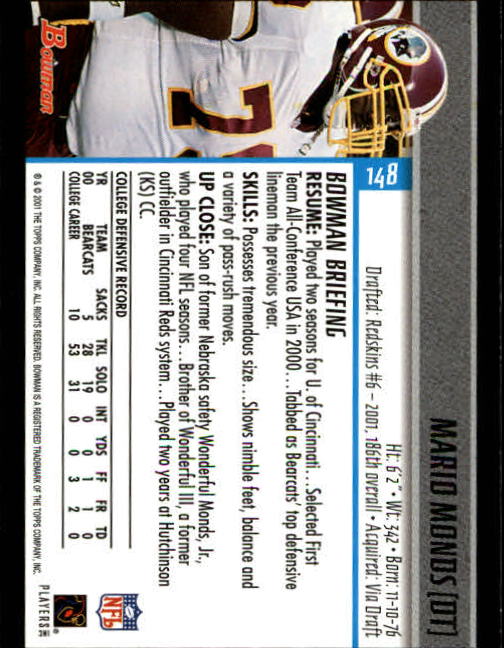 2001 Bowman Football Card Pick