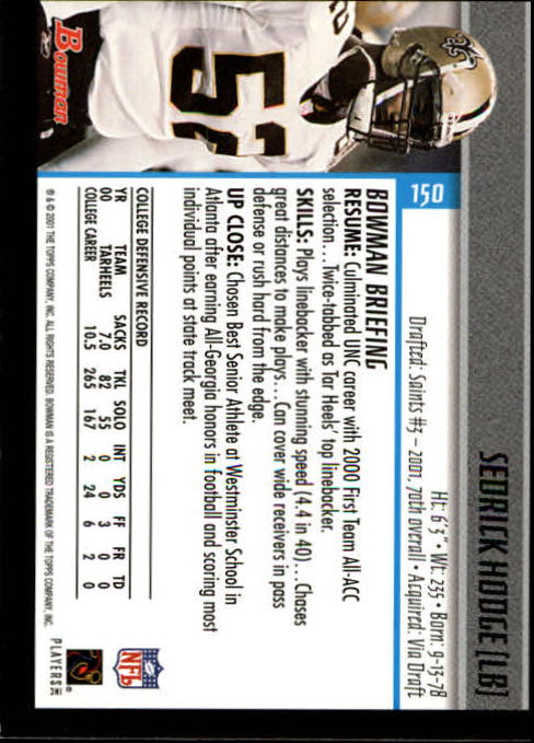 2001 Bowman Football Card Pick