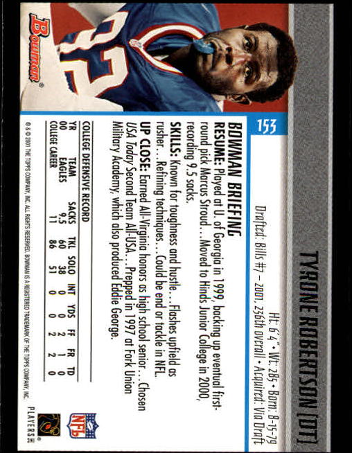 2001 Bowman Football Card Pick