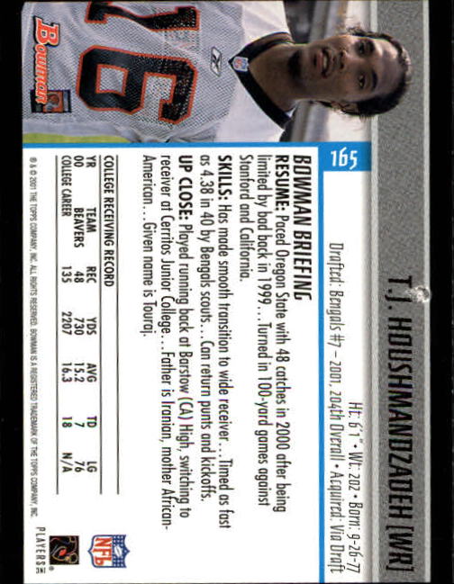 2001 Bowman Football Card Pick