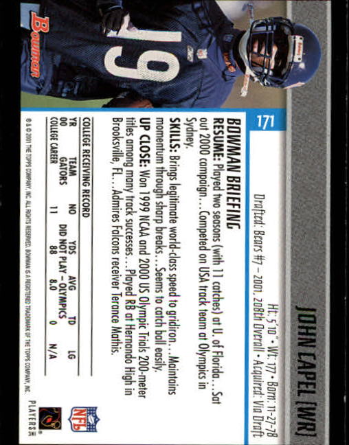 2001 Bowman Football Card Pick