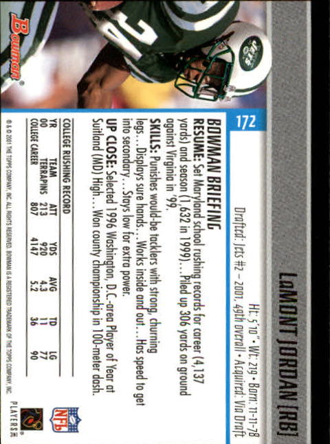 2001 Bowman Football Card Pick