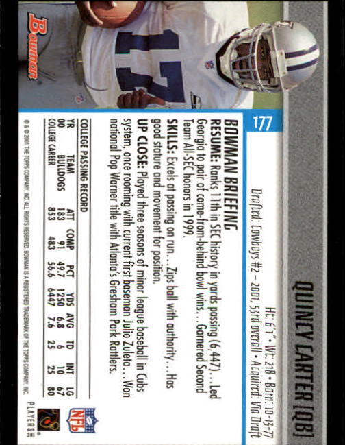 2001 Bowman Football Card Pick