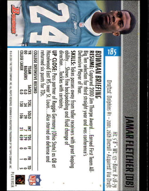 2001 Bowman Football Card Pick