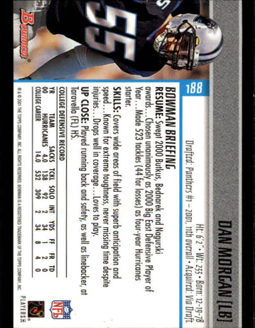 2001 Bowman Football Card Pick