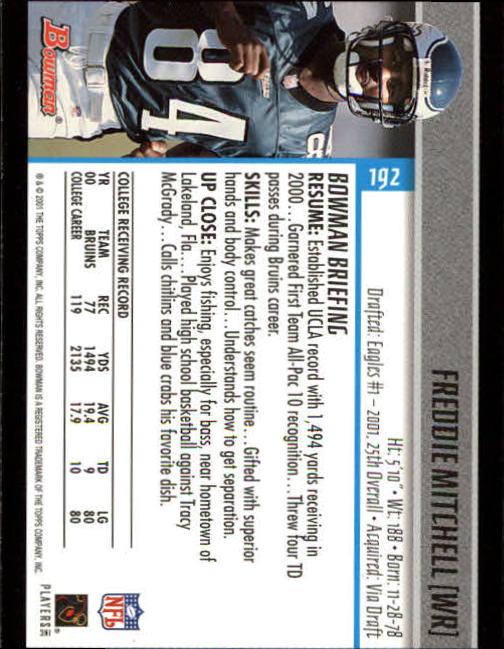 2001 Bowman Football Card Pick