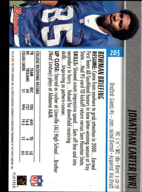 2001 Bowman Football Card Pick