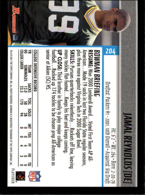 2001 Bowman Football Card Pick