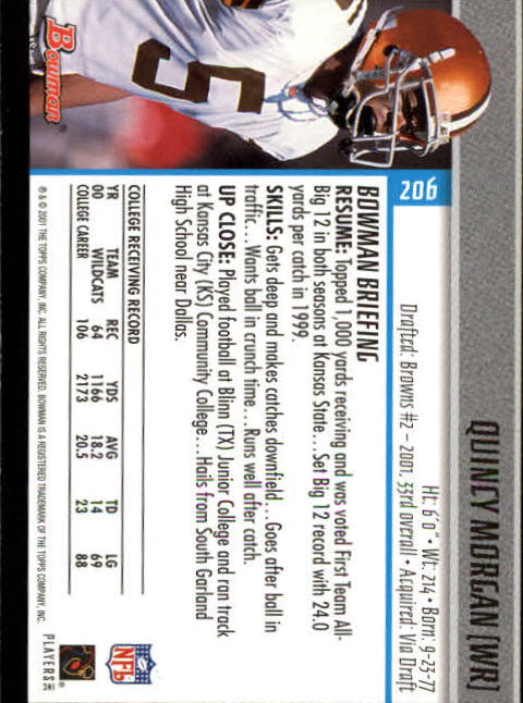 2001 Bowman Football Card Pick