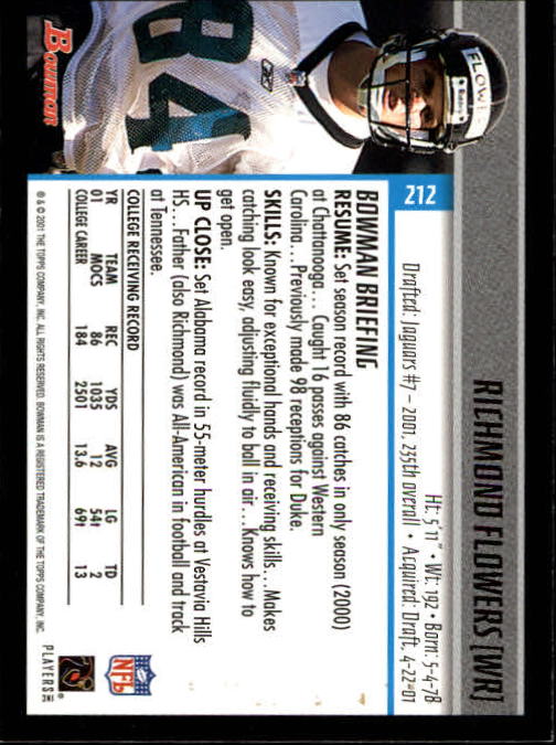 2001 Bowman Football Card Pick