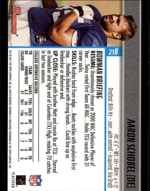 2001 Bowman Football Card Pick