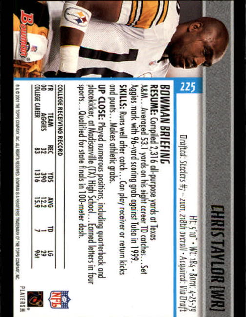 2001 Bowman Football Card Pick