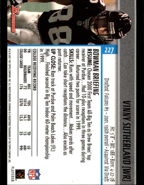 2001 Bowman Football Card Pick