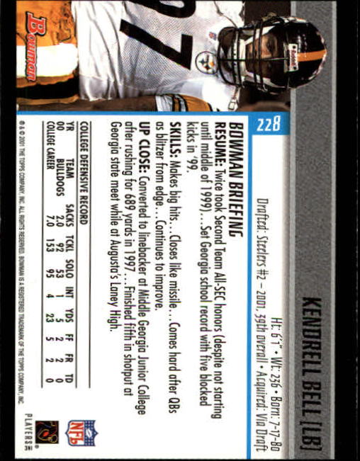 2001 Bowman Football Card Pick