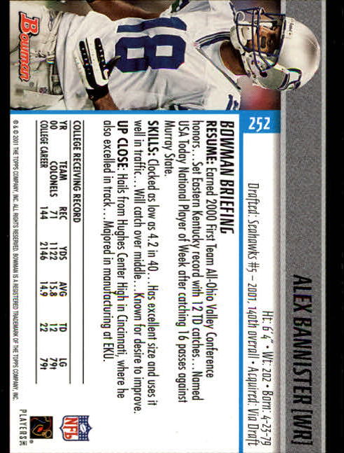 2001 Bowman Football Card Pick