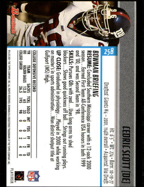 2001 Bowman Football Card Pick