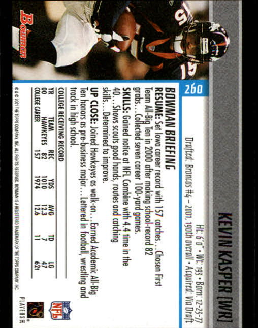 2001 Bowman Football Card Pick