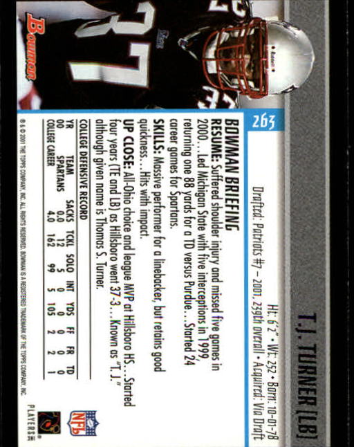 2001 Bowman Football Card Pick