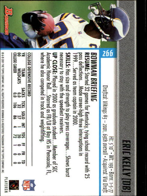 2001 Bowman Football Card Pick