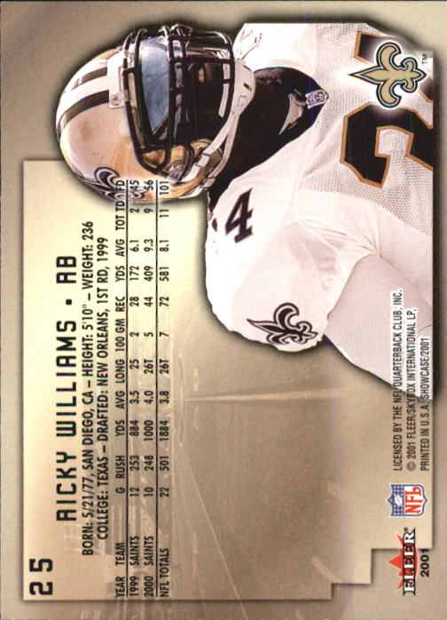 2001 Fleer Showcase Football Card Pick - Picture 47 of 225
