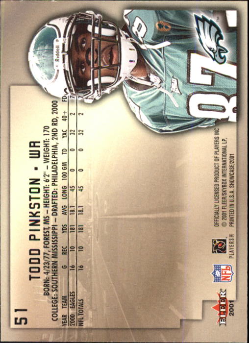 2001 Fleer Showcase Football Card Pick - Picture 99 of 225