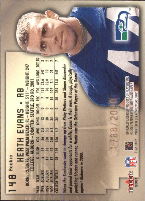 2001 Fleer Showcase Football Card Pick - Picture 219 of 225