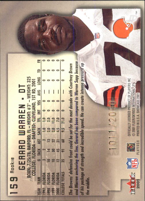 2001 Fleer Showcase Football Card Pick - Picture 225 of 225