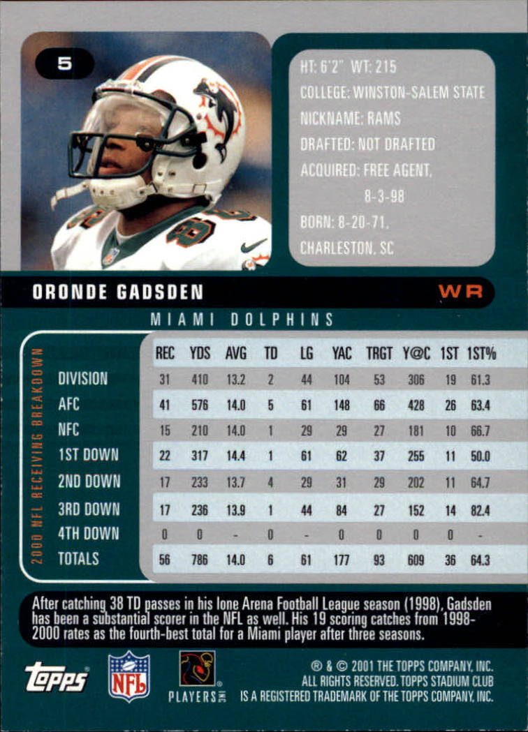 2001 Stadium Club Football Card Pick - Picture 7 of 213