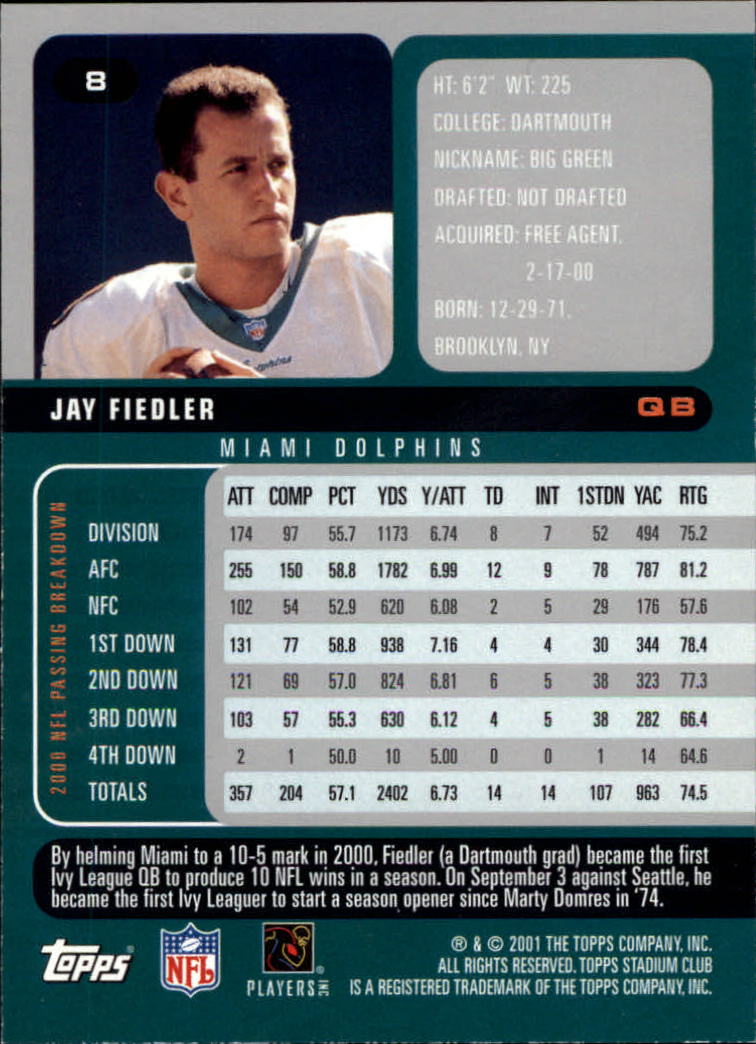 2001 Stadium Club Football Card Pick - Picture 11 of 213