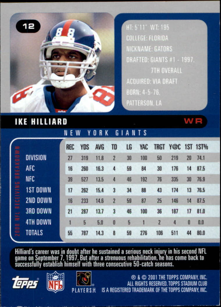 2001 Stadium Club Football Card Pick - Picture 15 of 213