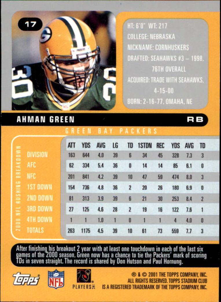 2001 Stadium Club Football Card Pick - Picture 21 of 213