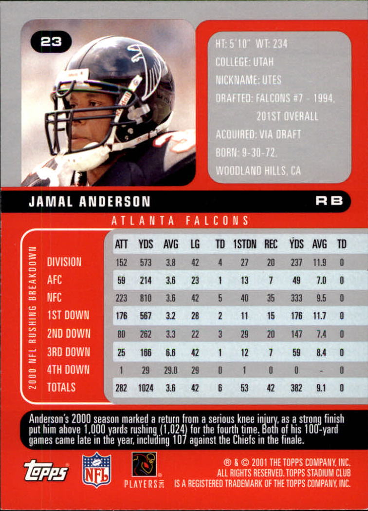 2001 Stadium Club Football Card Pick - Picture 31 of 213