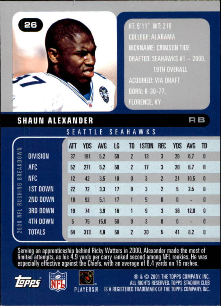 2001 Stadium Club Football Card Pick - Picture 37 of 213