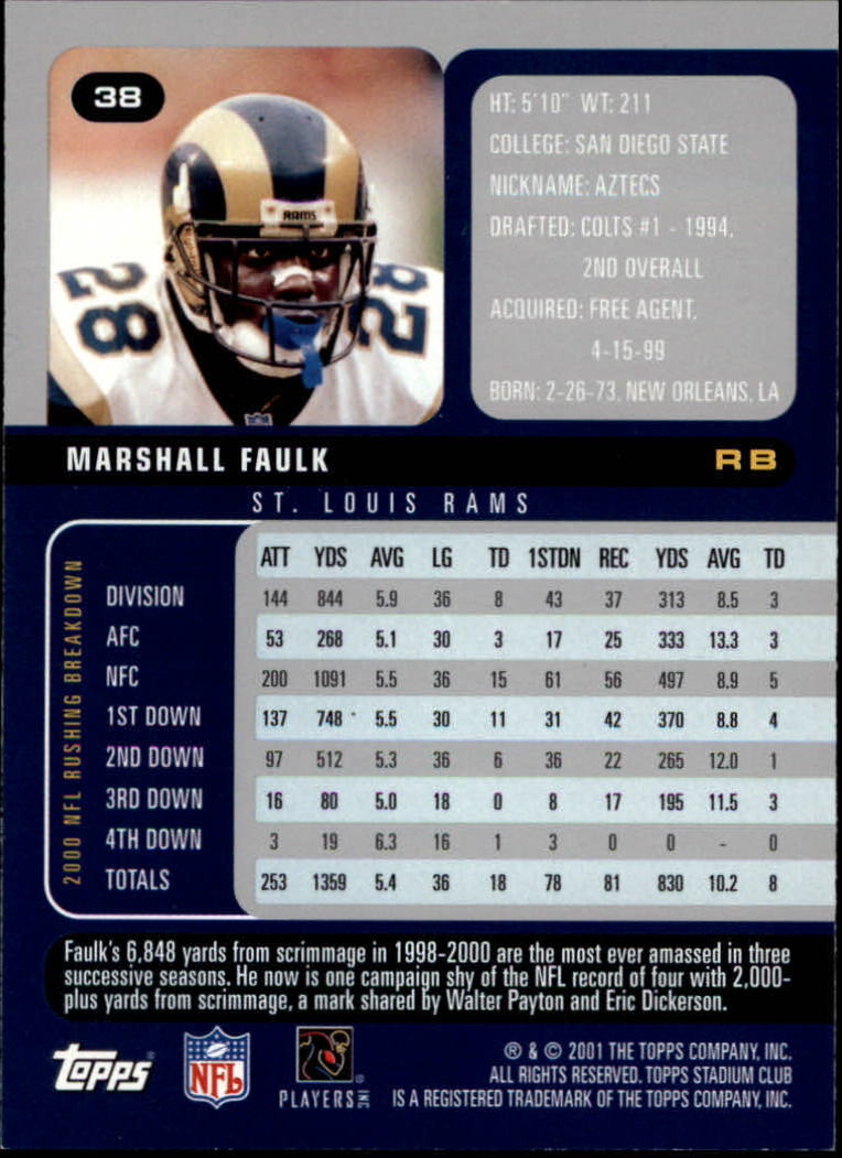 2001 Stadium Club Football Card Pick - Picture 55 of 213