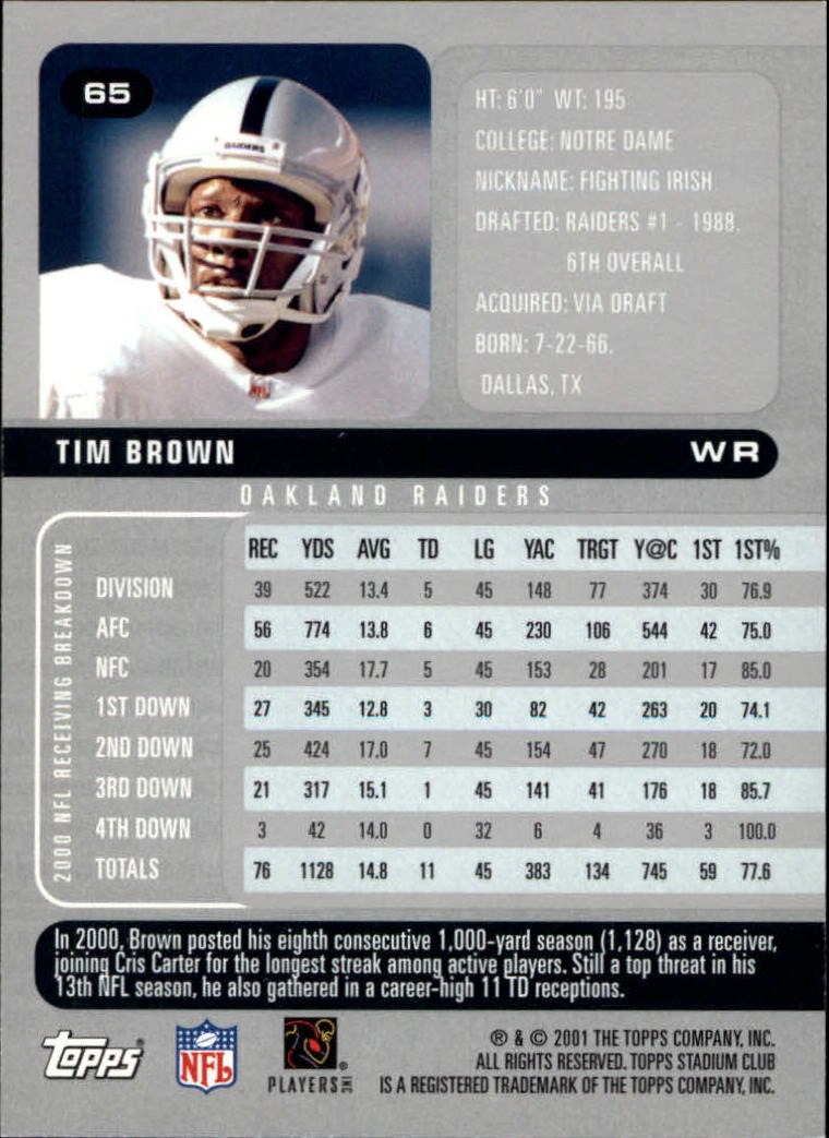 2001 Stadium Club Football Card Pick - Picture 97 of 213