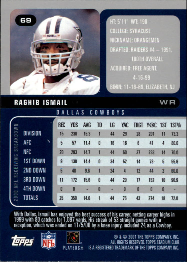 2001 Stadium Club Football Card Pick - Picture 105 of 213