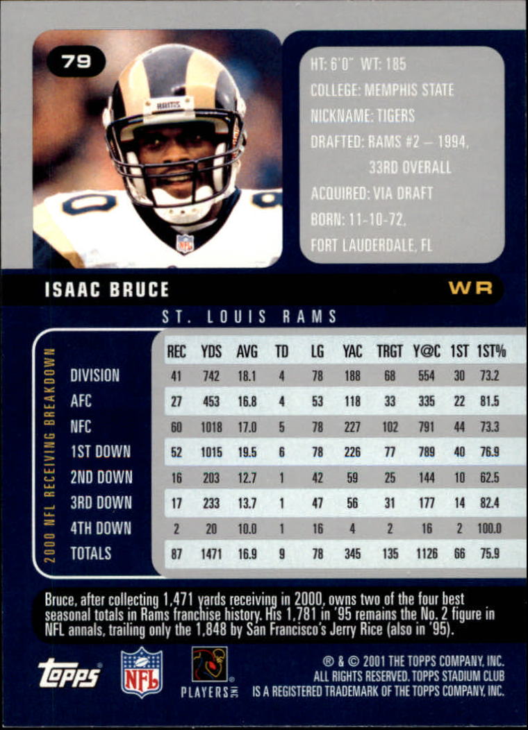 2001 Stadium Club Football Card Pick - Picture 121 of 213