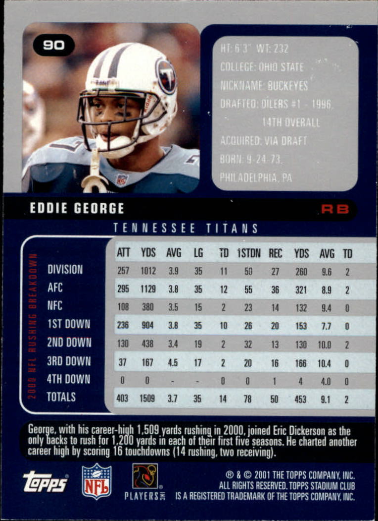 2001 Stadium Club Football Card Pick - Picture 143 of 213