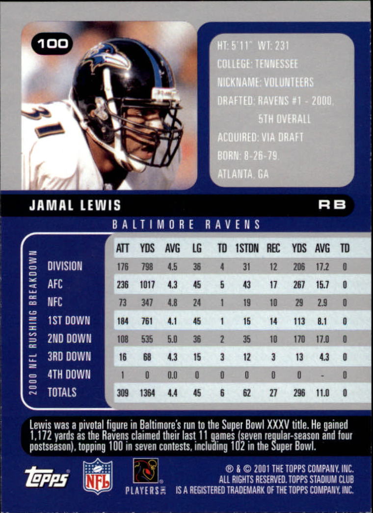 2001 Stadium Club Football Card Pick - Picture 163 of 213