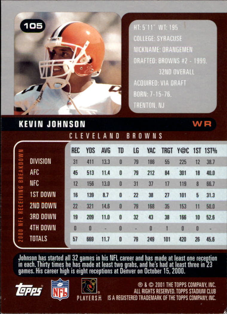 2001 Stadium Club Football Card Pick - Picture 171 of 213