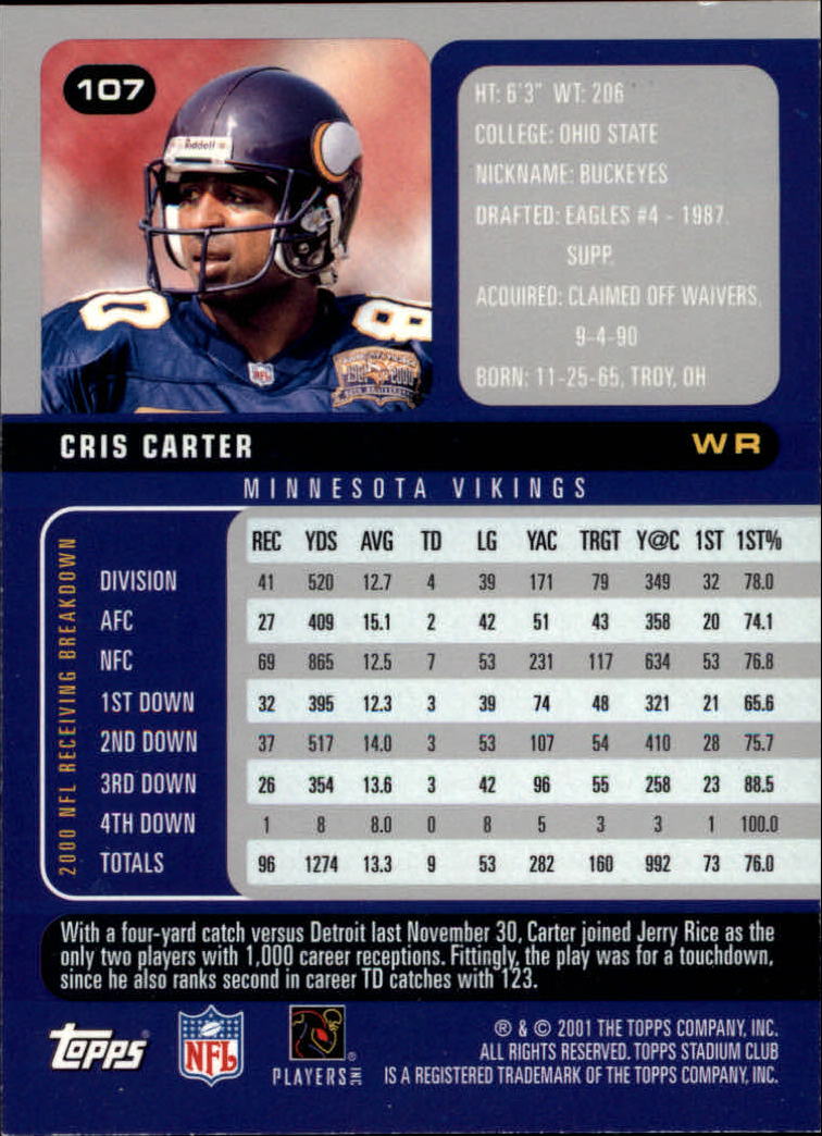 2001 Stadium Club Football Card Pick - Picture 175 of 213