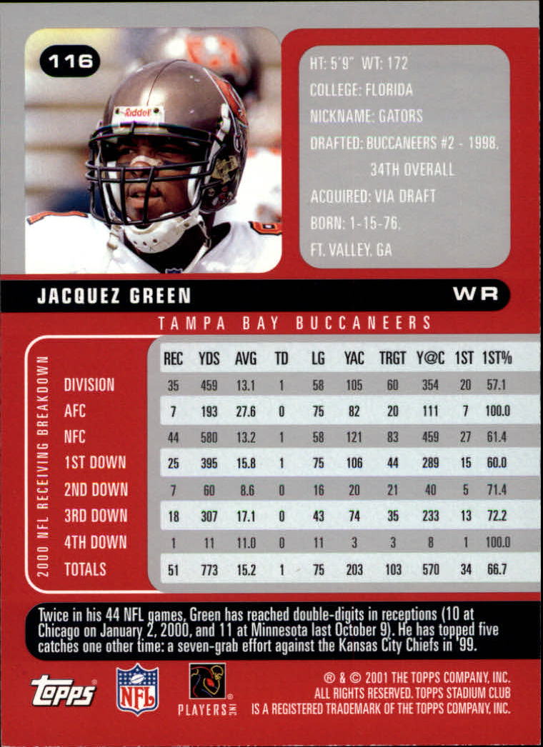 2001 Stadium Club Football Card Pick - Picture 189 of 213