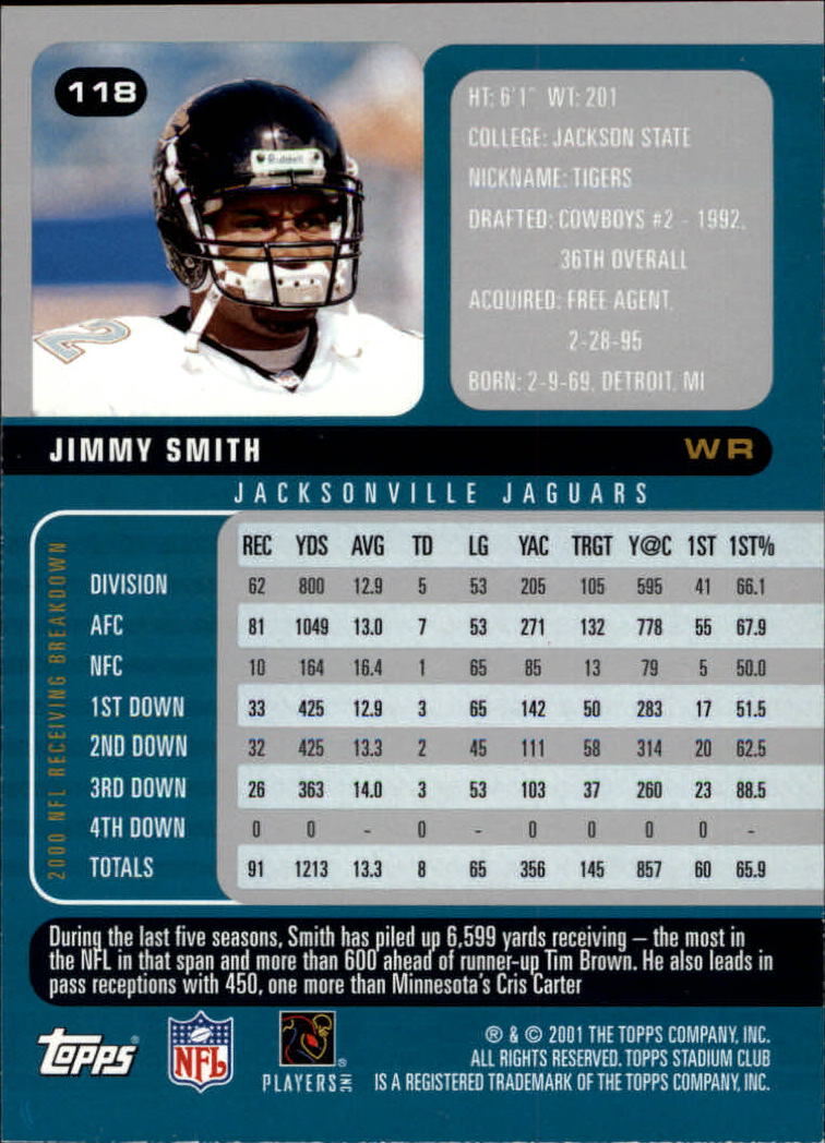 2001 Stadium Club Football Card Pick - Picture 193 of 213