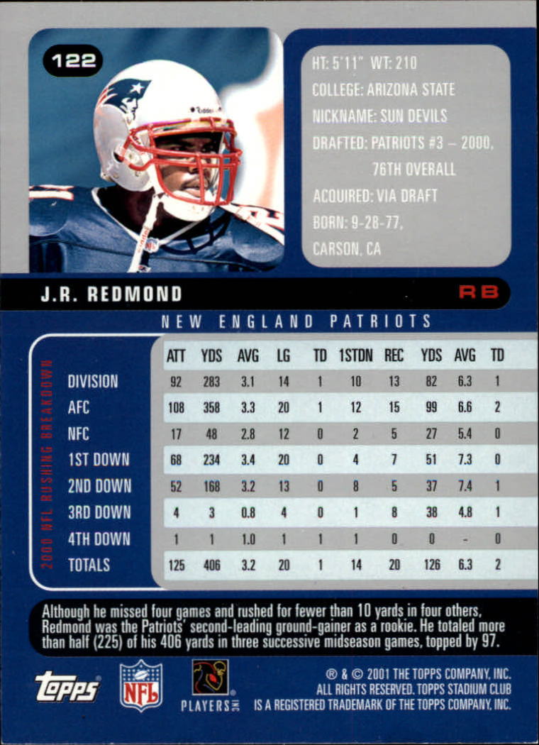2001 Stadium Club Football Card Pick - Picture 197 of 213