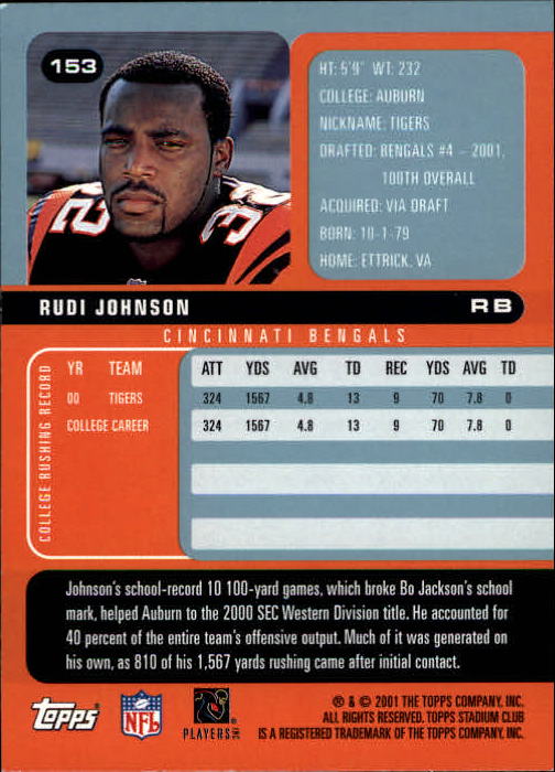 2001 Stadium Club Football Card Pick - Picture 207 of 213