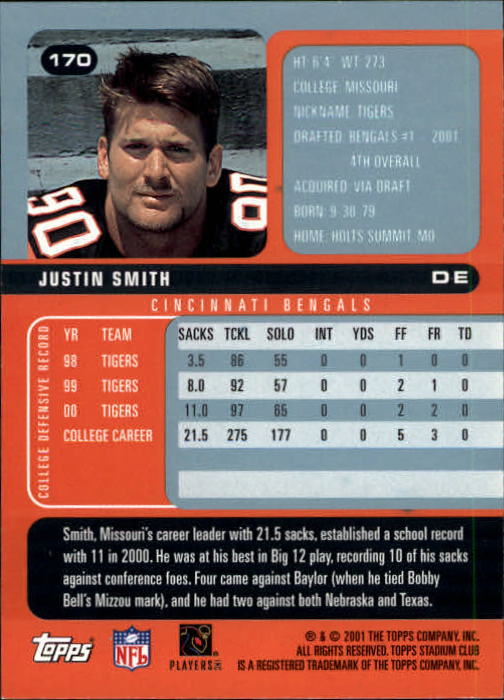 2001 Stadium Club Football Card Pick - Picture 211 of 213