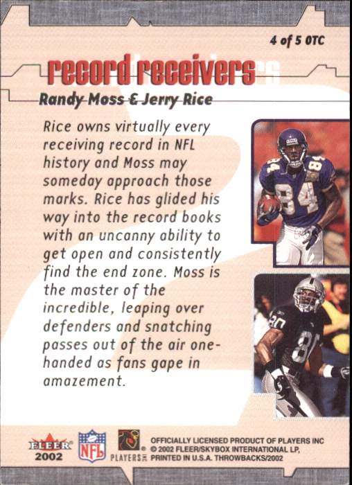 2002 Fleer Throwbacks Football On 2 Canton YOU PICK - Picture 9 of 11