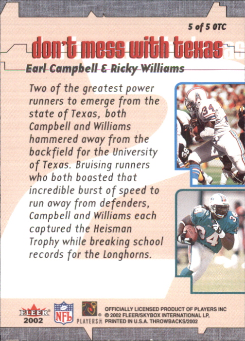 2002 Fleer Throwbacks Football On 2 Canton YOU PICK - Picture 11 of 11